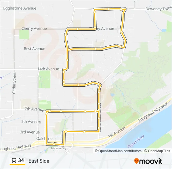34 Bus Line Map