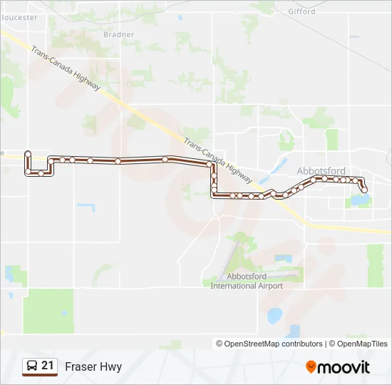 21 Bus Line Map