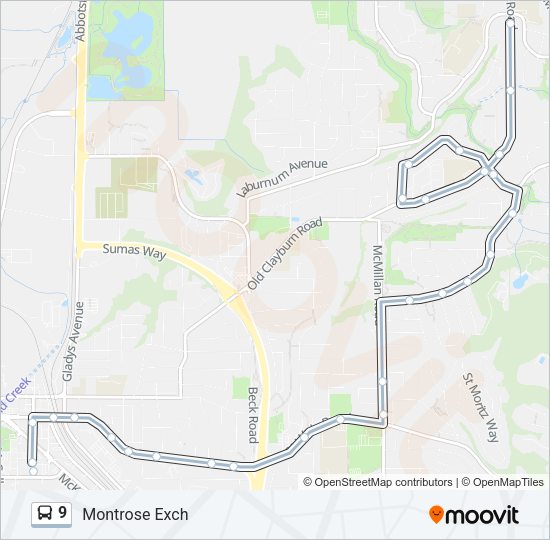 9 Bus Line Map