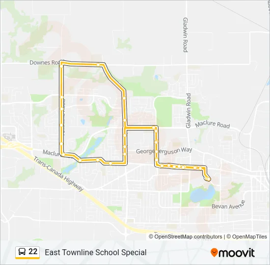 22 Bus Line Map