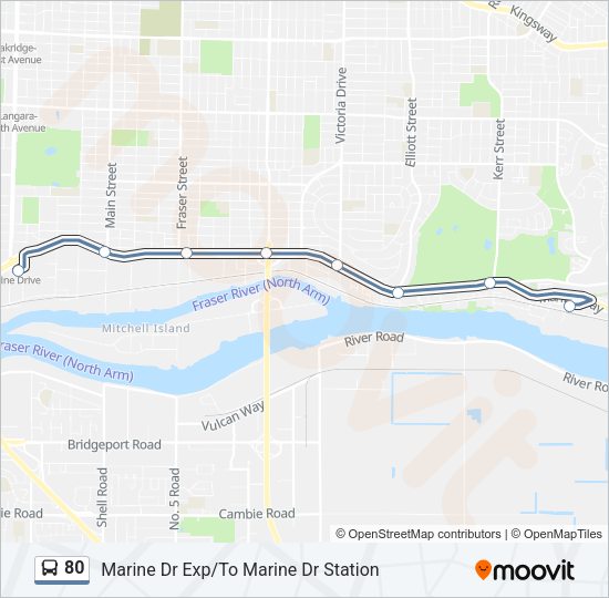 80 Bus Line Map