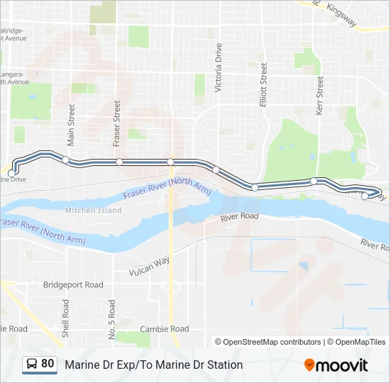 80 Bus Line Map
