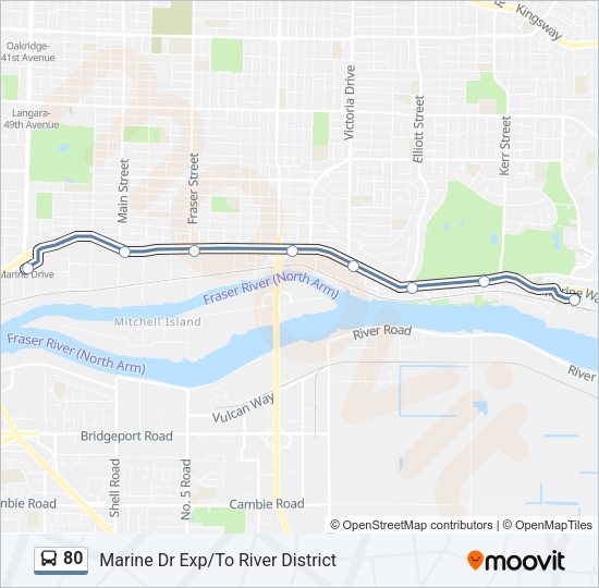 80 Bus Line Map