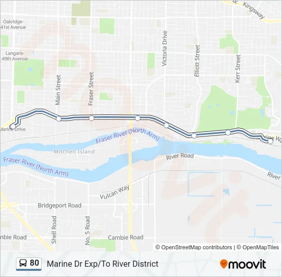 80 Bus Line Map
