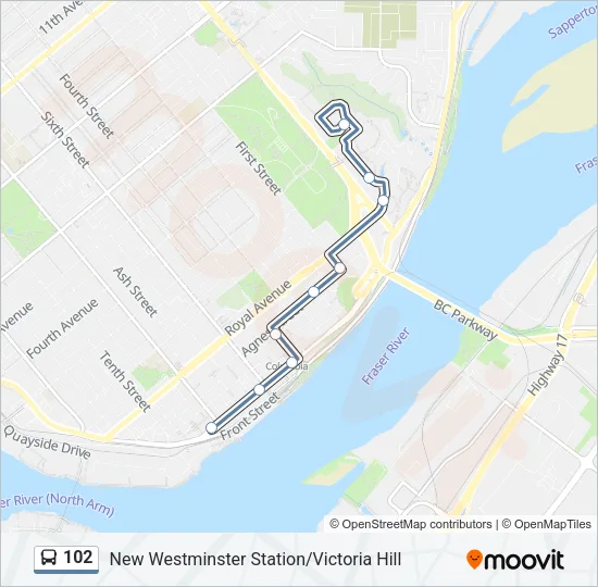 102 Bus Line Map
