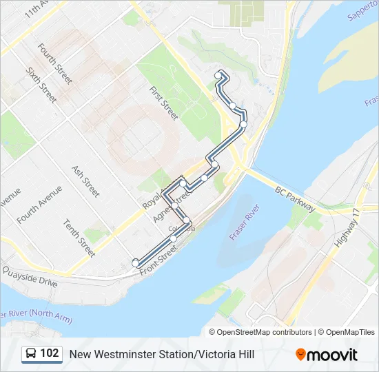 102 Bus Line Map