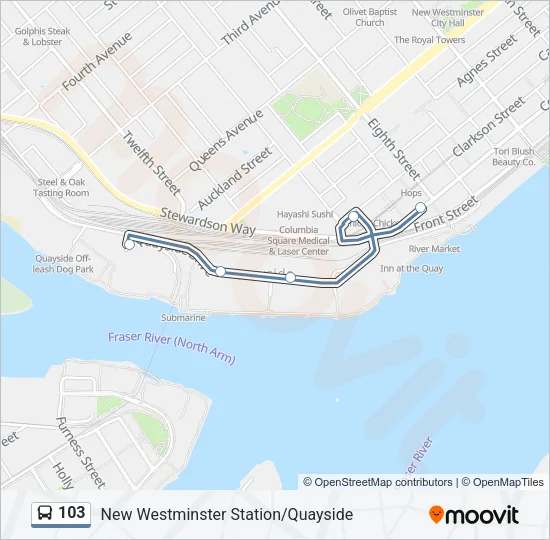 103 Bus Line Map