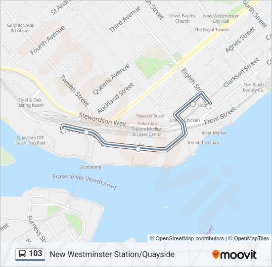 103 Bus Line Map