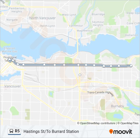 R5 Bus Line Map