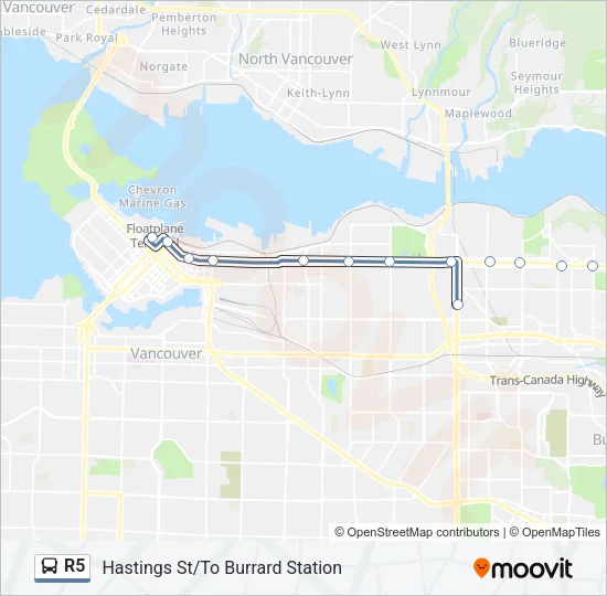 R5 Bus Line Map