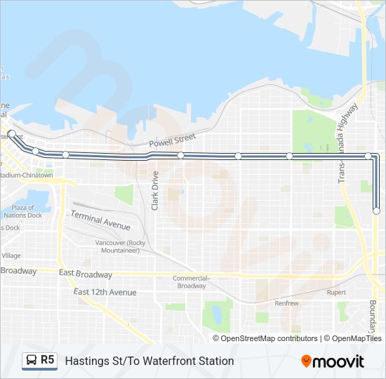 R5 Bus Line Map