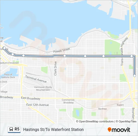 R5 Bus Line Map