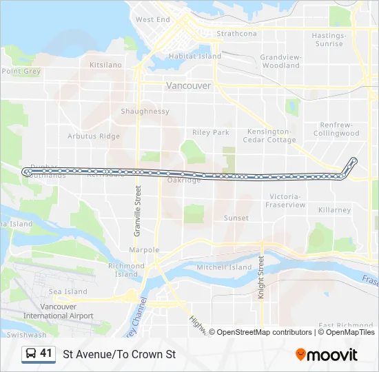 41 Route: Schedules, Stops & Maps - St Avenue/To Crown St (Updated)