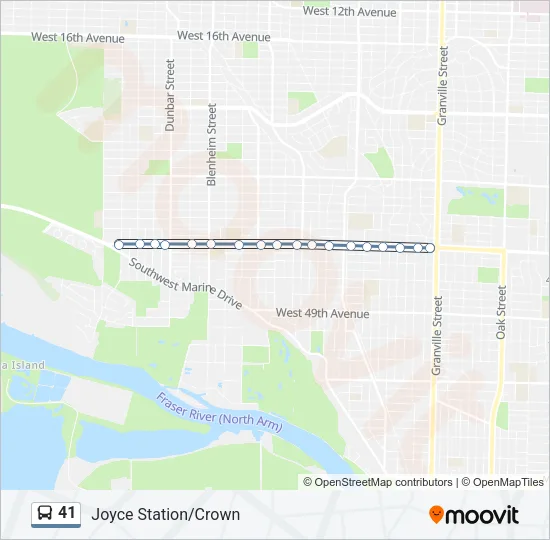 41 Bus Line Map