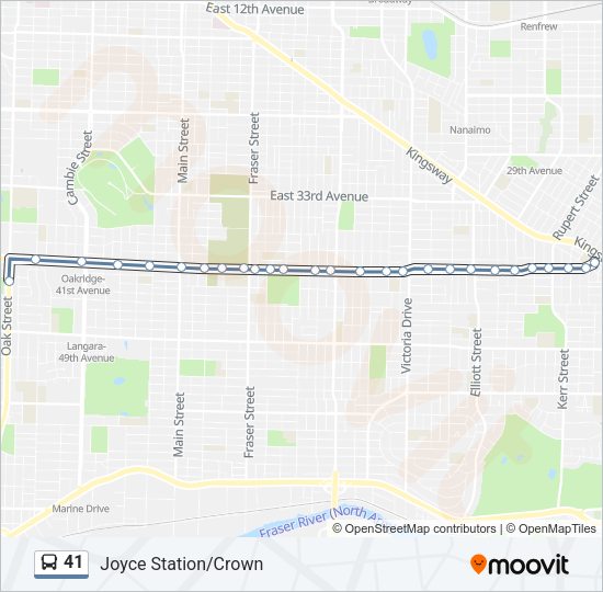 41 Bus Line Map