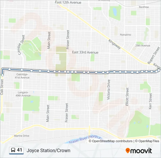 41 Bus Line Map