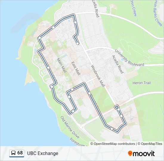 68 Bus Line Map