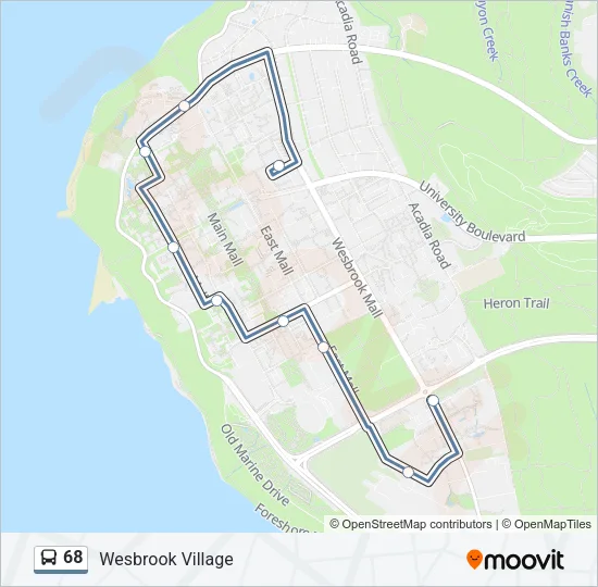 68 Bus Line Map