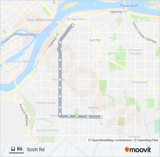 R6 Bus Line Map