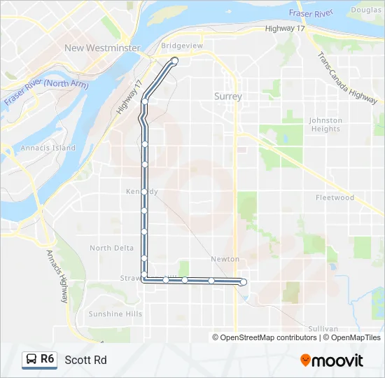 R6 Bus Line Map