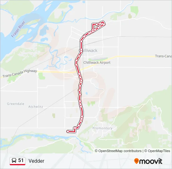 51 Bus Line Map