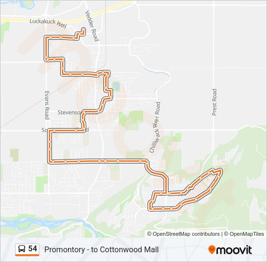 54 Bus Line Map