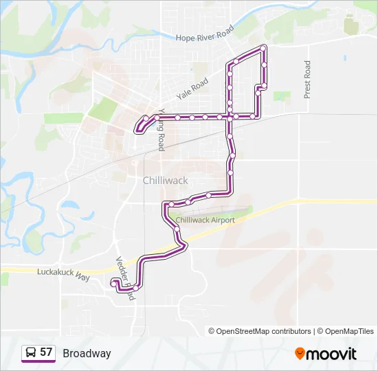 57 Bus Line Map