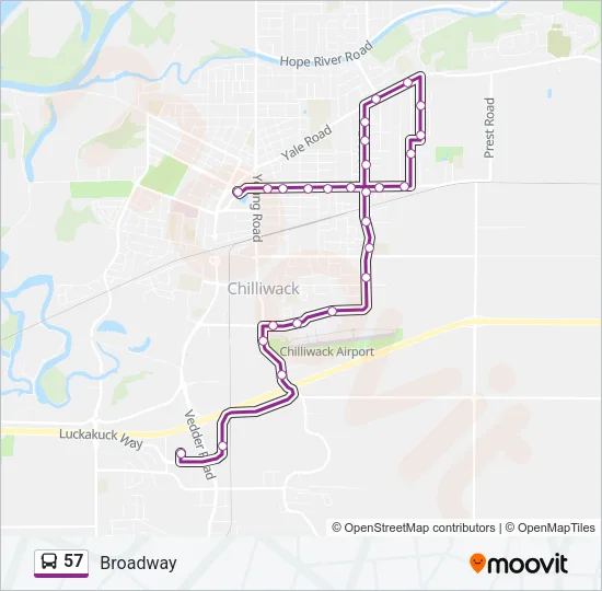 57 Bus Line Map