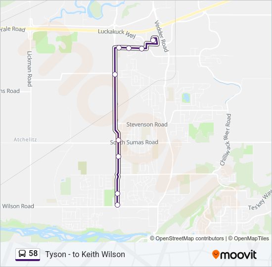 58 Bus Line Map