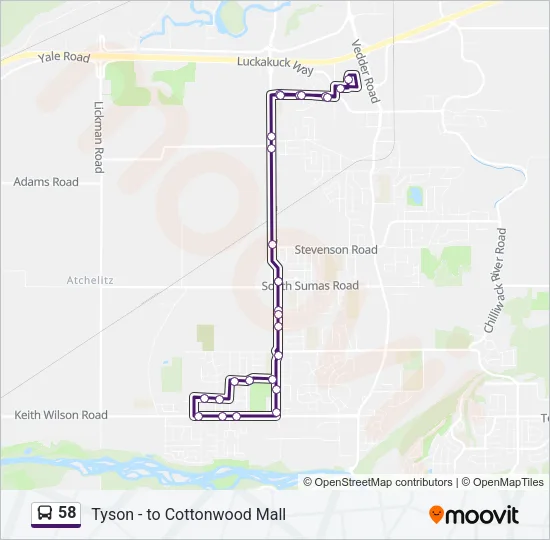 58 Bus Line Map