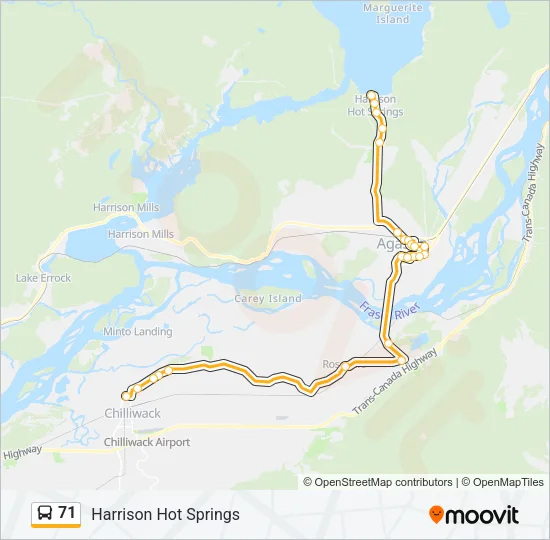 71 Bus Line Map