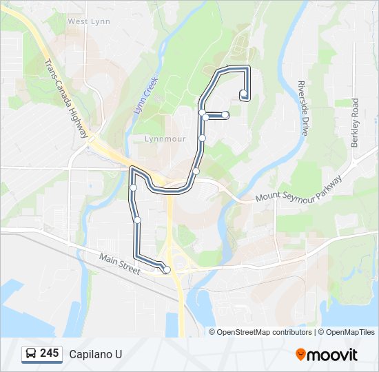 245 Bus Line Map