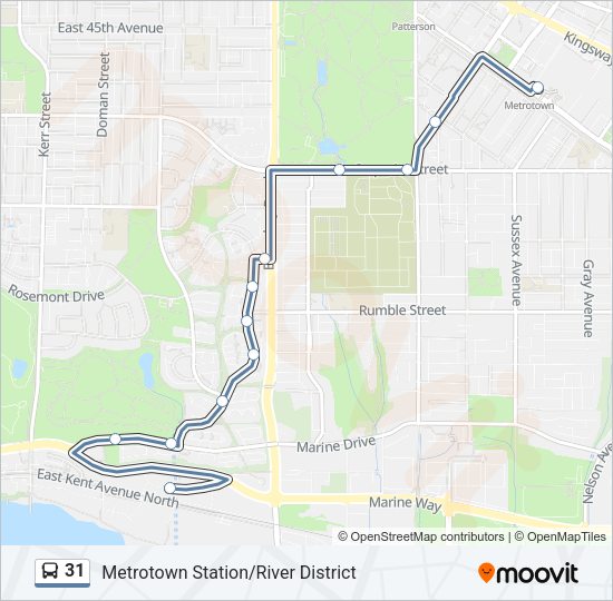 31 bus Line Map