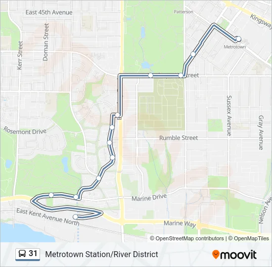 31 Bus Line Map
