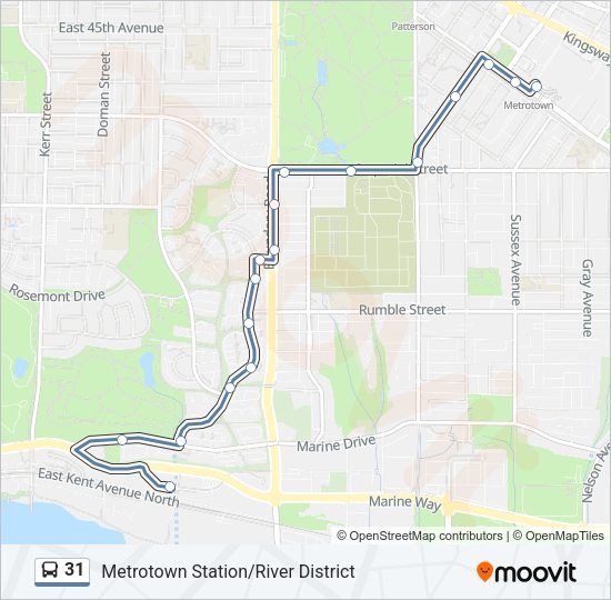 31 Bus Line Map