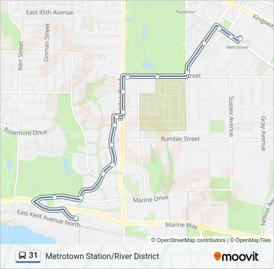 31 Bus Line Map