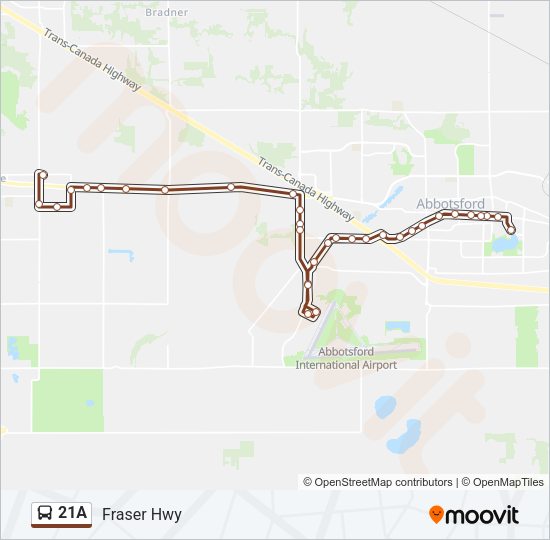 21A Bus Line Map
