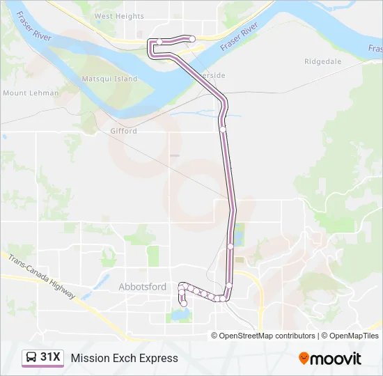 31X Bus Line Map