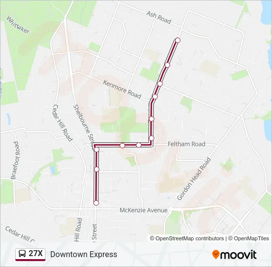 27X Bus Line Map