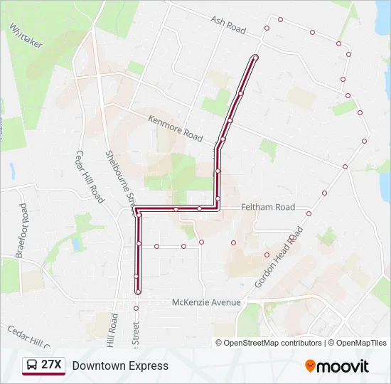 27X Bus Line Map