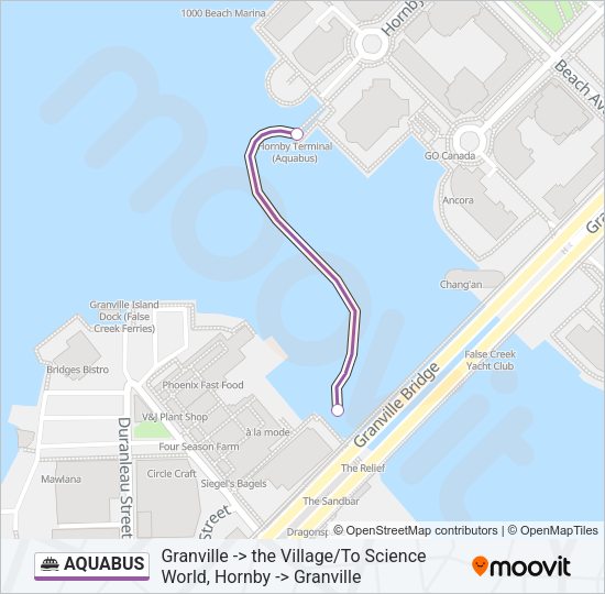 AQUABUS Ferry Line Map