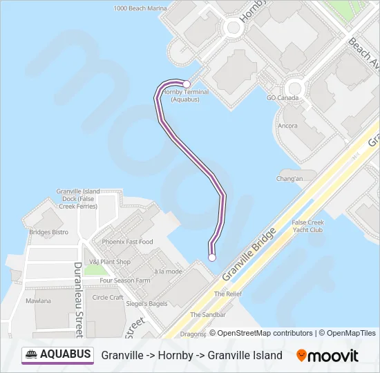 AQUABUS Ferry Line Map