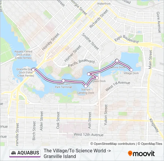 AQUABUS Ferry Line Map