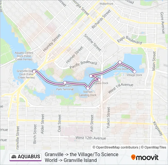 AQUABUS Ferry Line Map