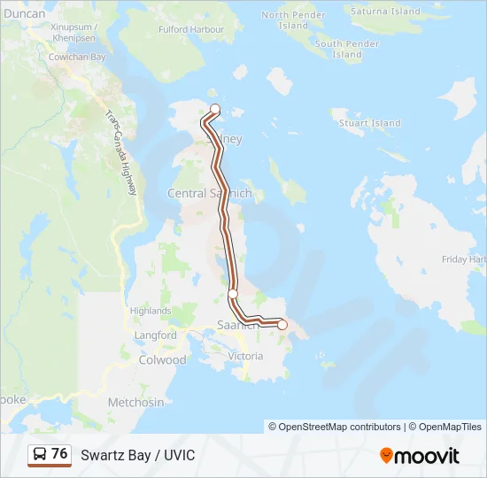 76 Bus Line Map