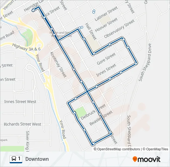 1 Bus Line Map