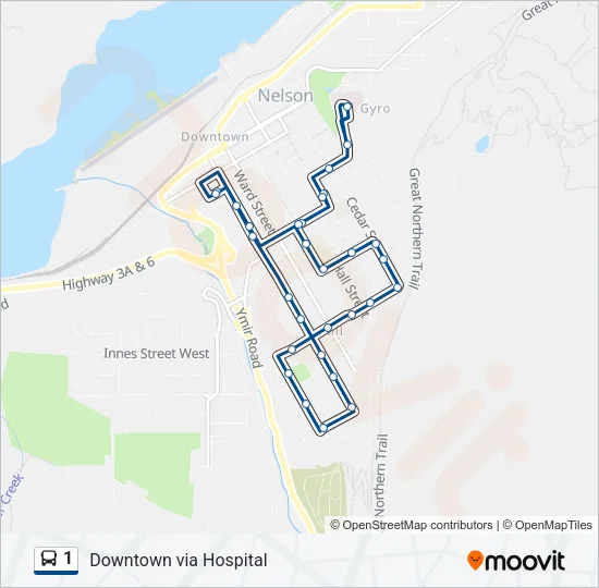 1 Bus Line Map