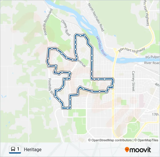 1 Bus Line Map