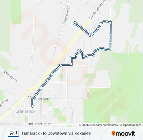 1 Bus Line Map