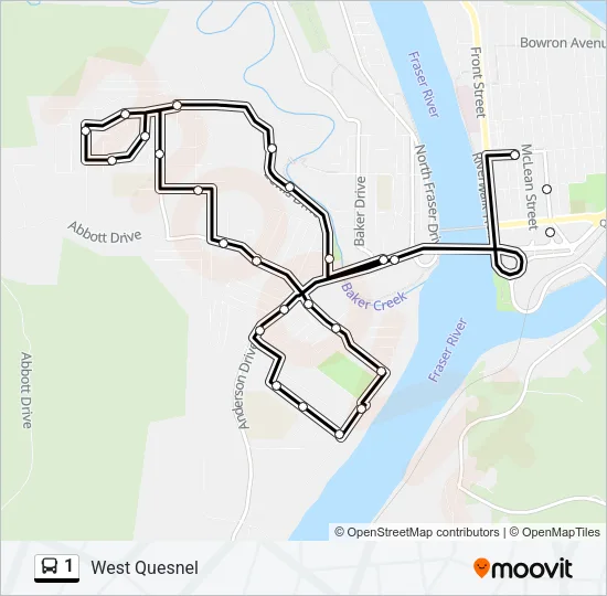 1 Bus Line Map